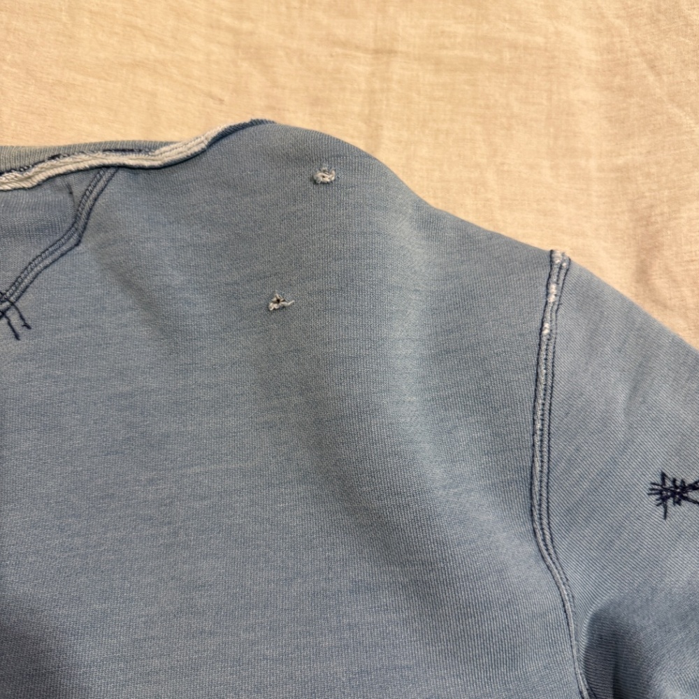 RRL Sweatshirt (*one of a kind*); Faded Indigo Blue; Medium - Picture 12 of 16